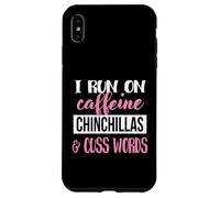 Funny Womens Run On Caffeine Cuss Words Chinchilla Lover Coque pour iPhone XS Max