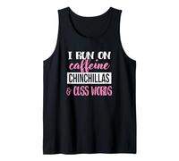 Funny Womens Run on Caffeine Cuss Words Chinchilla Lover Débardeur