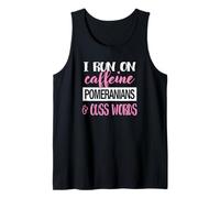 Funny Womens Run on Caffeine Pomeranians Cuss Words Lover Débardeur