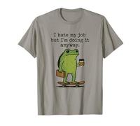 Funny Work Frog Monday's I Hate My Job Doing It Anyway Daily T-Shirt