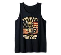 Funny Working Like Crazy to Support The Lazy Raccoon Débardeur