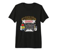 Funny World, Goodest English Teacher Witty Grammar T-Shirt Haut de Gamme