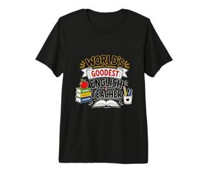 Funny World, Goodest English Teacher Witty Grammar T-Shirt Haut de Gamme
