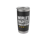 Funny World's Okayest éditeur vidéo Gobelet isotherme en acier inoxydable double paroi