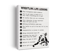 Funny Wrestling Life Lessons Canvas Printing Wall Decor Christmas Birthday Party Wrestling Decorations Gifts for Man Athlete Stay Courageous Under Pressure Wall Art Posters(Framed,08x12inch(20x30cm))