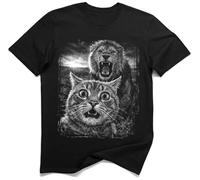 Funny Wrong Place Wrong Time Cat Meme Tee (XL, Noir)