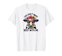Funny You Don't Want Beef with Cow Farm Jokes T-Shirt Graphique avec Valeur
