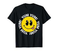 Funny Yum Yum Yellow Smile Face Illustration Graphic Designs T-Shirt