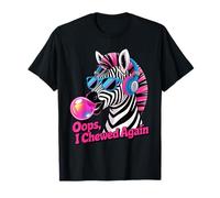 Funny Zebra Bubblegum Style Chewing Zebra Retro Vibes T-Shirt
