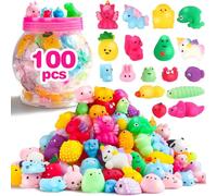 FUNNYB&G Mochi Squishies - 100 Pcs Mini Squishy Kawaii Squeeze Toy , Goodies Anniversaire Enfant, Cadeau Anniversaire Enfant Invites, Ideal Jouet Anti-Stress for Children 3+ (Classique 100)
