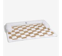 FUNNYFUZZY Tapis protecteur pour chien à motif carreaux crème et café - Taille S