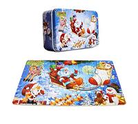FunnyGoo coloré en Bois Santa Puzzle Jigsaw Joyeux Noël Noël Santa dans Une boîte Grand Cadeau pour Les Enfants (60 pièces)
