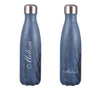 FunnyGuys Bouteille isotherme à double paroi en acier inoxydable - 500 ml - Personnalisable, bleu
