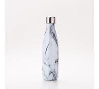 FunnyGuys Bouteille isotherme à double paroi en acier inoxydable - 500 ml - Personnalisable, Marbre blanc.