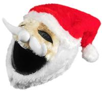 FunnyRiders Housse Casque Moto Amusante - Couvre-Casque Intégral Amusant & Mignon - Accessoires Moto, Protection Contre Poussière, Le Père Noël - Fait à la Main en Pologne - Taille Universelle