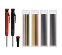 Funnytek Lot de 6 crayons de charpentier mécaniques de 2,8 mm avec 26 recharges pour construction, architecture et travail du bois