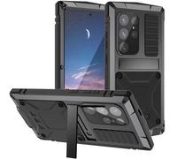 FunnyWin Coque en métal robuste pour Samsung Galaxy S26 Ultra - En aluminium de qualité militaire - Avec support métallique - Protection d'écran - Vis de protection d'écran - Anti-poussière et