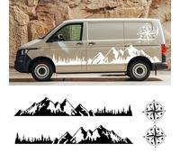 FUNOJIM Lot de 4 Autocollants pour carrosserie de Voiture, Camping-Car, Fourgon, Compatible avec VW Transporter T4, T5, T6, Multivan, Caravelle, Accessoires de Bricolage