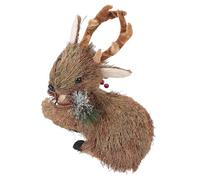 FUNOMOCYA 1 pièce Décoration de Bureau Adorable Ornement de Noël Renne Allongé de Herbe pour Fête et Bureau Accessoire Chic et Lifelike