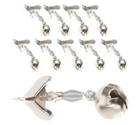 FUNOMOCYA 10 Pièces Alarme de Canne à Pêche Clochette de Canne à Pêche en Métal Style Clip Argenté Facile à Fixer Ne Tombe Pas Facilement Débutants et Garçon et Filles Style Plusieurs Styles