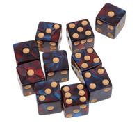 FUNOMOCYA 10 Pièces Lot de Dés Bicolores à Gros Points Jeu de Société Polyvalent pour et Bars Solide et Portable