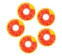 FUNOMOCYA 10 Pièces Mini Bouées de Natation Décoratives Mini Anneaux de Bain Réalistes et Compacts pour Maison de Poupée Accessoires de Fête Piscine Rouge Donut