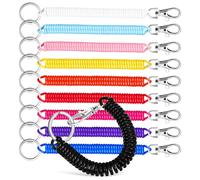 FUNOMOCYA 10 pièces Porte-clés Spirale Extensible Corde à Ressort Élastique Support Clés Multifonction Maintien Sécurisé pour Clés et Badges