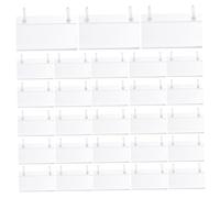 FUNOMOCYA 100 Pièces Porte-étiquettes Transparent avec Double Crochet Support Étiquette Résistant Clip Étiquette pour Rayonnage Fil Métallique Compatible Boutique et Épicerie