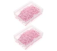 FUNOMOCYA 100 Pièces Trombones Ovales en Métal, Petits Trombones Roses, Lot, Organisation des Documents, Prise Sécurisée, Portables, pour Fournitures Scolaires et Bureau