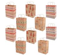 FUNOMOCYA 10pièces Sacs Cadeaux Noël Créatifs Pochette Bonbons Papier Décorations Fête Noël Sacs Surprises Couleur Aléatoire