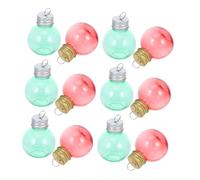 FUNOMOCYA 12 Pièces Boules Plastique Transparentes avec Anneau Suspendu Flacons Ronds Incassables pour Projets DIY Décorations de Noël Bouteilles à Souhaits et Art du Sable