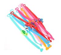 FUNOMOCYA 12 pièces Bracelets Animaux Marins PVC Ajustables Bracelets Cartoon Amusants pour Fête et Cadeau de Modèles avec Requin Hippocampe Tortue Étoile de Mer Gelée et Crabe