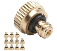 FUNOMOCYA 12 Pièces Buse de Pulvérisation pour Jardin, Embout de Tuyau en Laiton et Acier Inoxydable, Orifice 0,3mm, Filetage 10, Joints Toriques Auto-étanches, pour Refroidissement