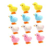FUNOMOCYA 12 pièces Jouets à Remonter Poussins Peluche Sauteurs Lot de Multicolores Interactif pour Garçon Fille et Animaux de Compagnie