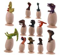 FUNOMOCYA 12 pièces Mini Dinosaur Egg Toy Set Realistic TPR Soft Rubber Hatchling Figurines Decorative Dinosaur Models for