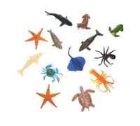 FUNOMOCYA 12 pièces Modèles Animaux Marins Plastique Colorés Figurines Réalistes de Créatures Océaniques pour Décoration et Jeu Éducatif Garçon Fille