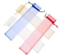 FUNOMOCYA 12 pièces Sachets Organza Multicolores avec Cordon Pochettes Transparentes Tissu Sheer pour Rangement Éventail à Main et Emballage Cadeau Bonbons Sacs Cadeaux Élégants pour Fêtes
