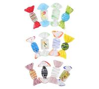FUNOMOCYA 12 Pièces Vintage Murano-Style Glass Candy Decorations for Wedding Christmas Party Home Decor Lightweight and Portable Festival Ornaments