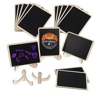 FUNOMOCYA 15 pièces Mini Ardoises avec Chevalet Petits Tableaux Noirs PVC Panneaux Craie Réutilisables pour Menu et Signalétique Alimentaire Adaptées à et Événements