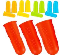 FUNOMOCYA 15pièces Protège-doigts Silicone Multicolores Petites à Grandes Protège-doigts Imperméables et Résistants Chaleur pour Couture Jardinage et Travaux Manuels