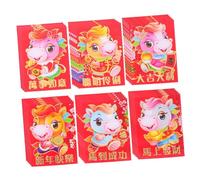 FUNOMOCYA 180 Pièces Enveloppes Rouges Chinoises Hong Bao Année Cheval Carton pour An Lunaire pour Fête Printemps et Anniversaire