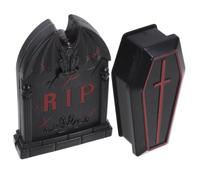 FUNOMOCYA 1Ensemble Décorations de Tombe Halloween Plastique Miniatures Cercueil pour Décor de Jardin et Accessoire Effrayant pour Fête Halloween