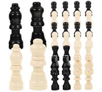 FUNOMOCYA 2 Ensembles Mini Jeu Échecs Bois Ensemble Compact et Léger de Pièces Internationales Noires et Blanches pour Jeu sur Plateau et Décoration