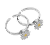 FUNOMOCYA 2 Pièces Bague Réglable Cuivre pour Femmes Anneaux Tournants Marguerite Vintage Bagues Fleurs Décoratives Anti-stress Accessoires Portables pour Bureau et Détente