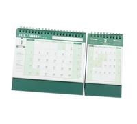 FUNOMOCYA 2 Pièces Calendrier de Bureau Vert Calendrier Debout avec Planificateur pour Au Travail École Épais Bavure pour Discipline et Organisation