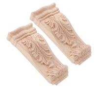 FUNOMOCYA 2 Pièces Corbeaux Sculptés en Bois, Appliques D'angle, Style Européen, Khaki, Sculptés la Main, Support Tête de Colonne et Poutre, Décoration D'embrasure