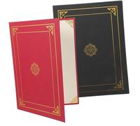 FUNOMOCYA 2 pièces Couverture de Certificat Protection pour Diplômes et Documents Noir et Rouge et Pratique pour Étudiants