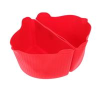 FUNOMOCYA 2 Pièces Doublure en Silicone pour Mijoteuse Doublures Lent Plateaux Batteries De Cuisine Friteuse Air Fryer Friteuse à Air Batterie De Cuisine Rouge Gel De Silice