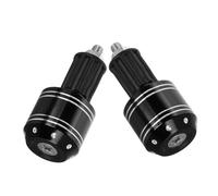 FUNOMOCYA 2 Pièces Embouts Guidon Anti-vibration Pour Moto Tout-chemin Protection Ergonomique Avec Poids Équilibre Set De Plugs Noir Avec Bande Blanche Installation Facile Et Compatible Mult