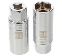 FUNOMOCYA 2 Pièces Jeu de Douilles Magnétiques pour Bougies Allumage à Articulation Clé à Douille Acier Chrome-vanadium Robuste pour Dépose et Pose de Bougies Adapté à Embouts Outil